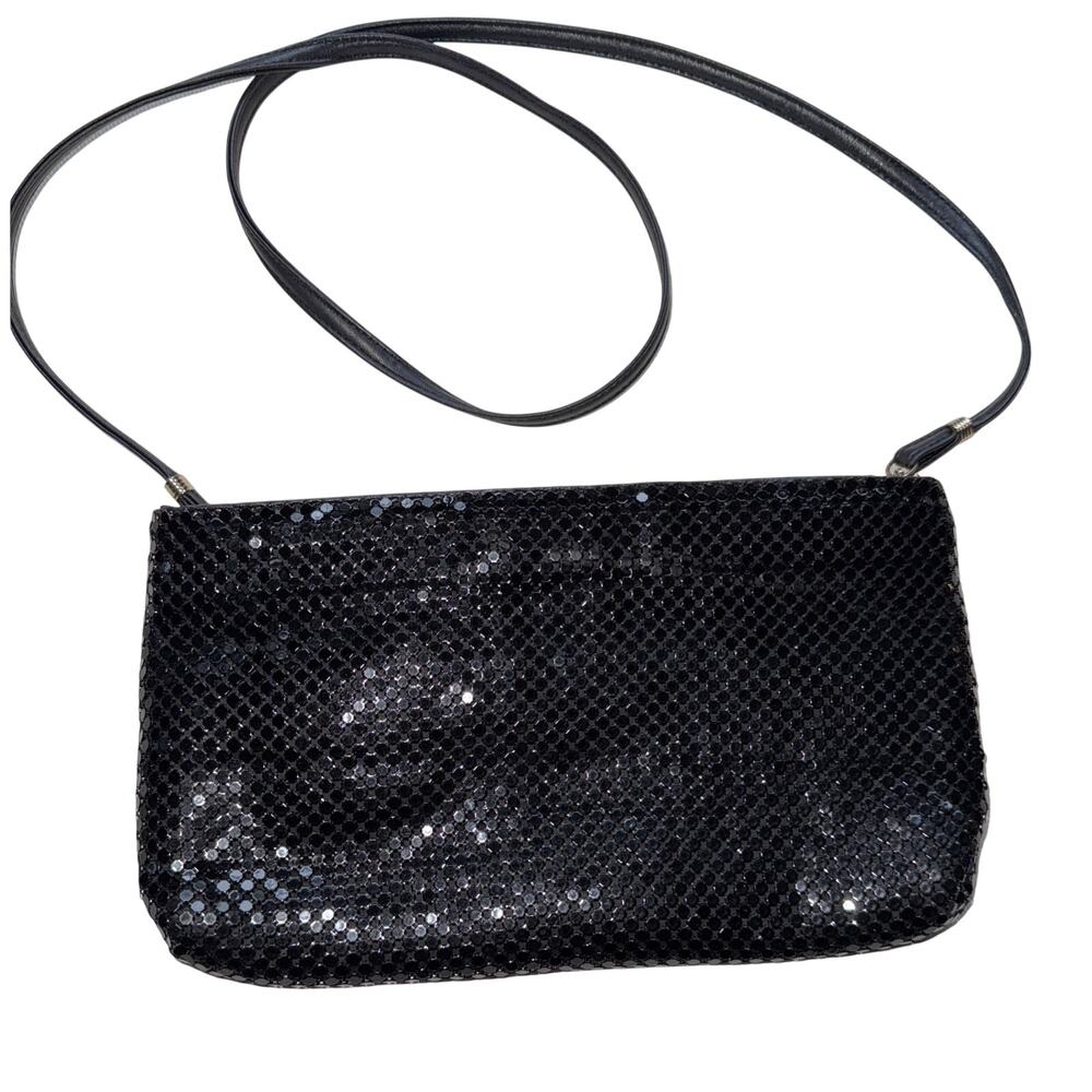 Vintage Whiting & Davis Black Mesh Shoulder Bag